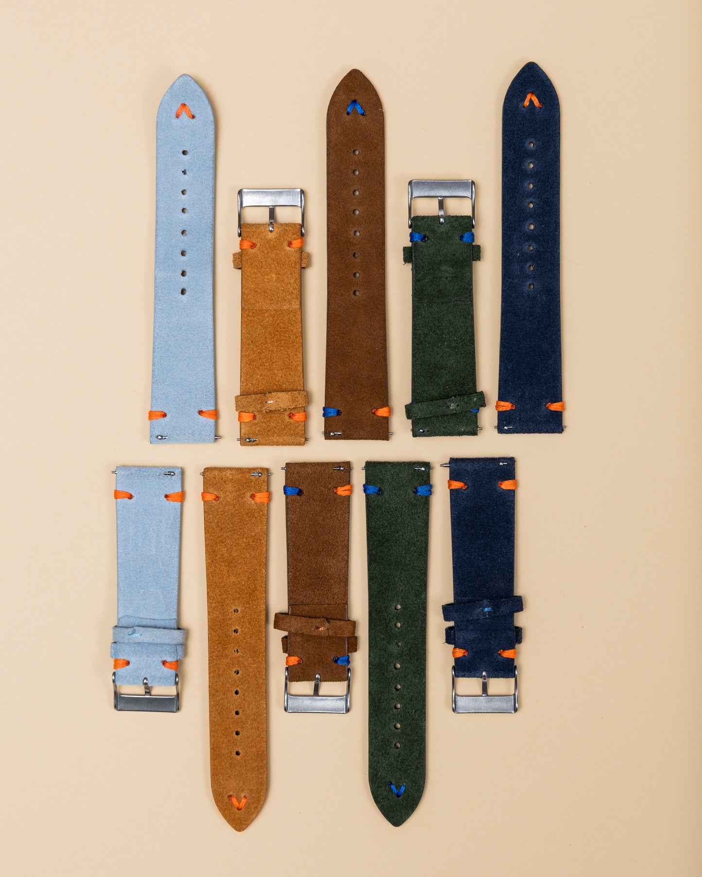 Royal Green Brushed Leather Watch Strap – 22mm – Genuine Leather Watch Bracelet