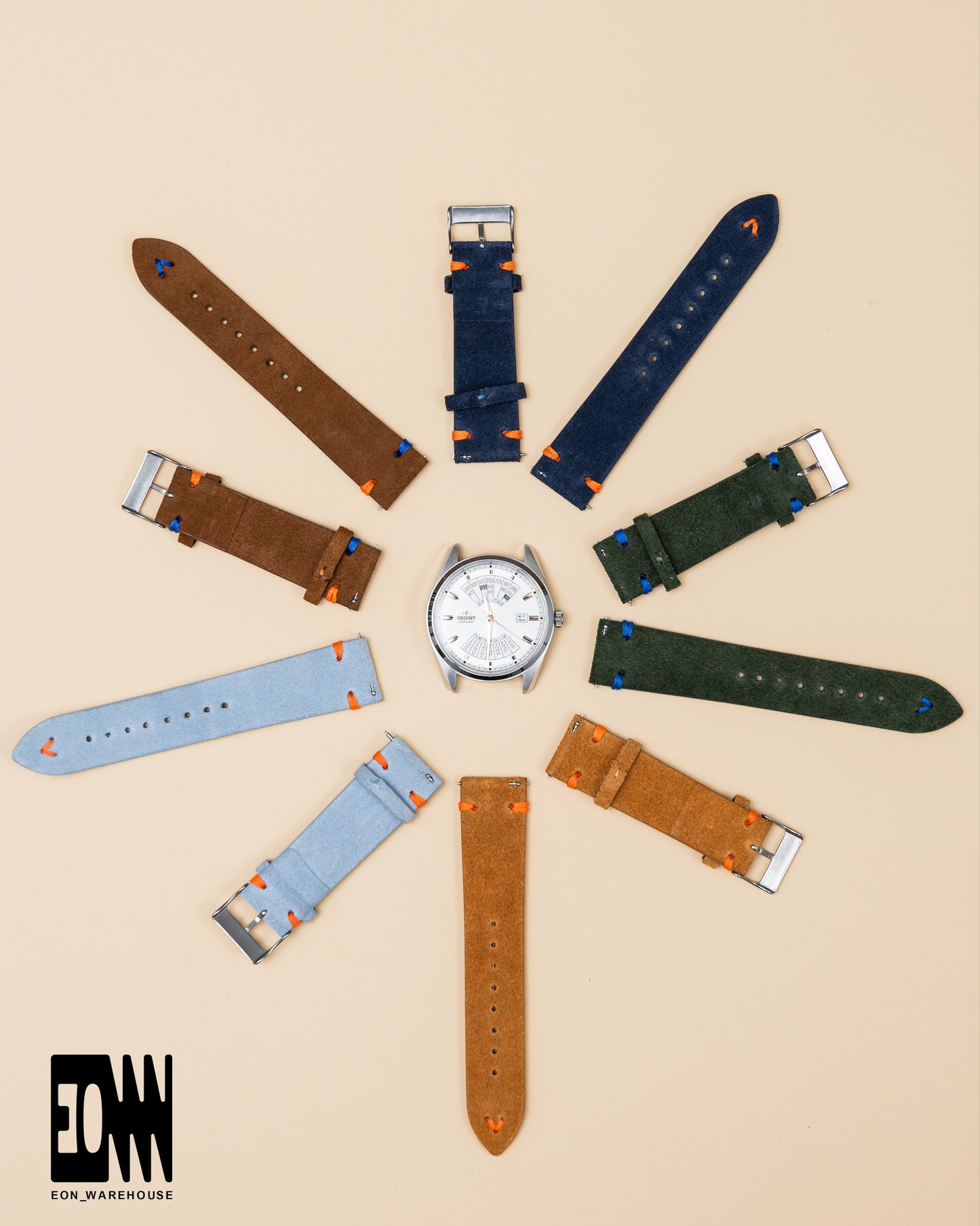 Dark Brown Brushed Leather Watch Strap – 22mm – Genuine Leather Watch Bracelet