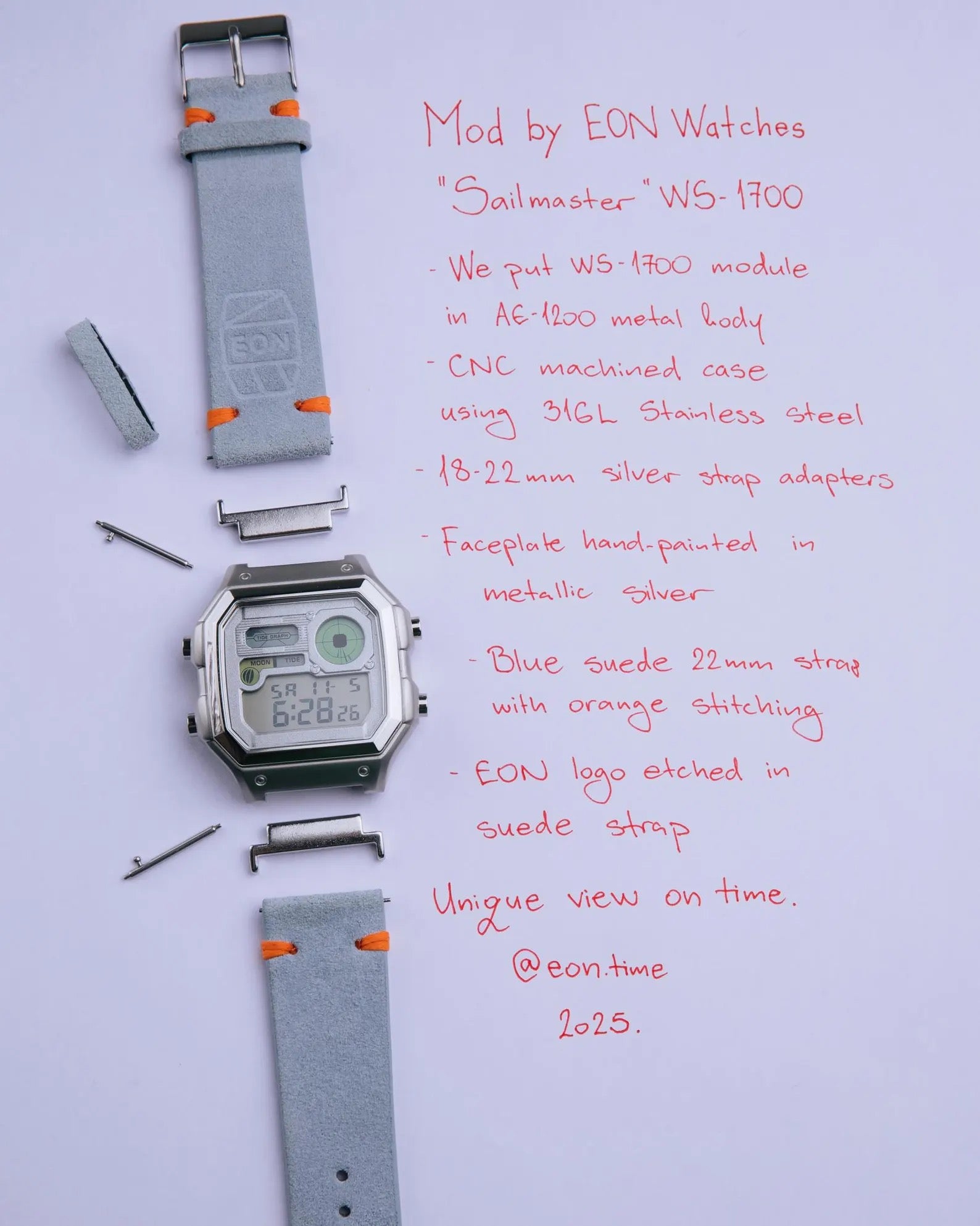 フルメタル casio WS-1700 カスタム タイドグラフ ムーンデータ