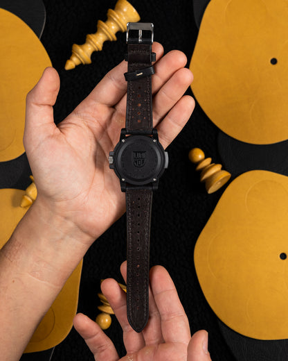 Black Racing Leather Watch Strap – 22mm – Perforated Vintage Rally Style Band – Genuine Leather Watch Bracelet – Motorsport Strap