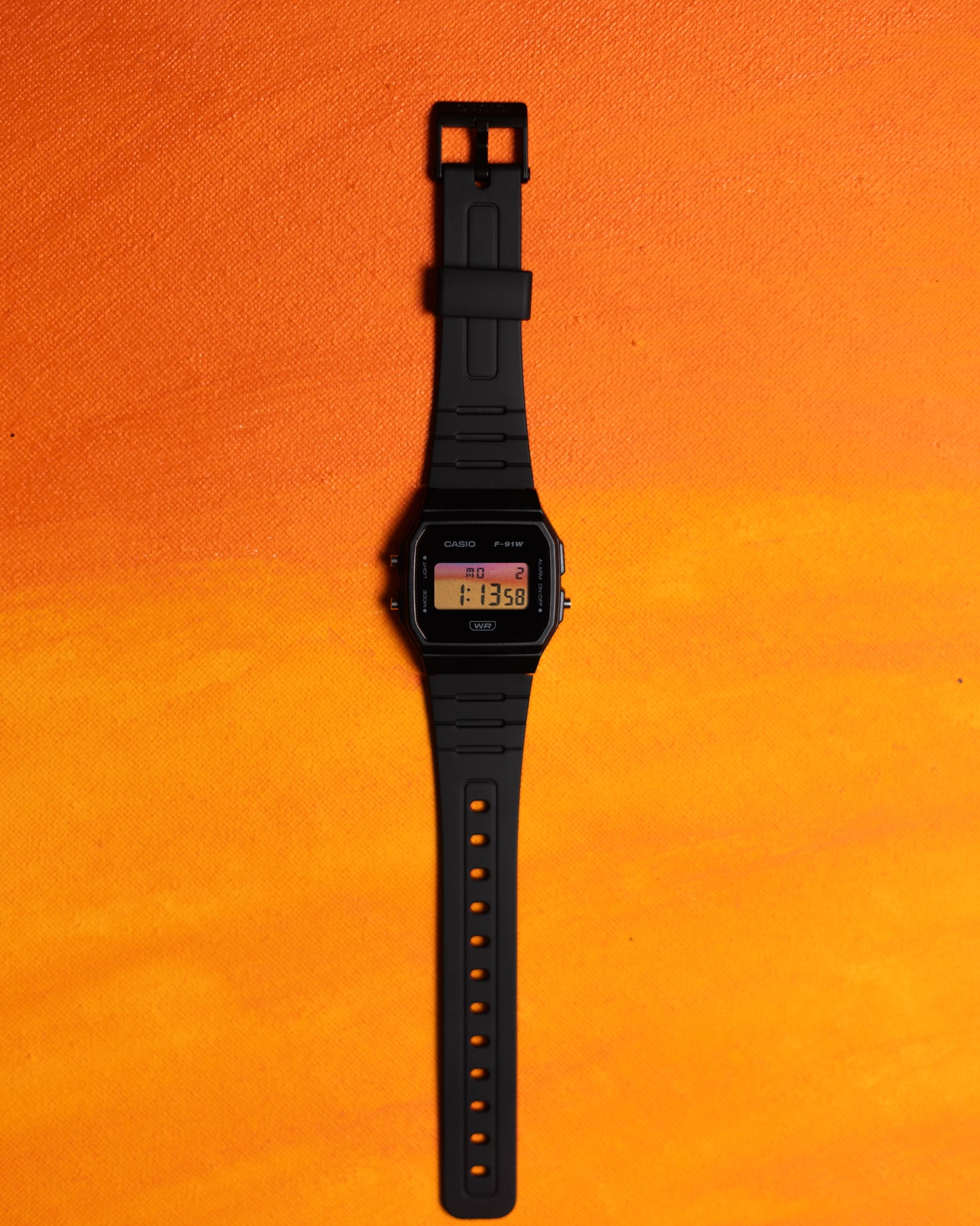 Midnight Ember F-91 - Modified Casio Watch
