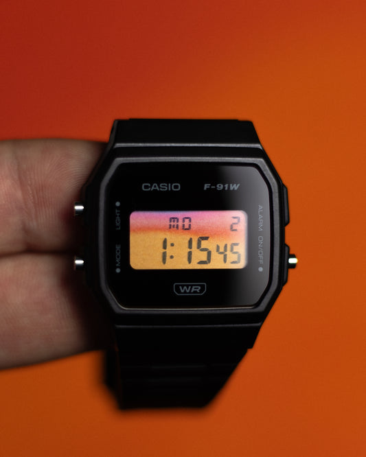 Midnight Ember F-91 - Modified Casio Watch