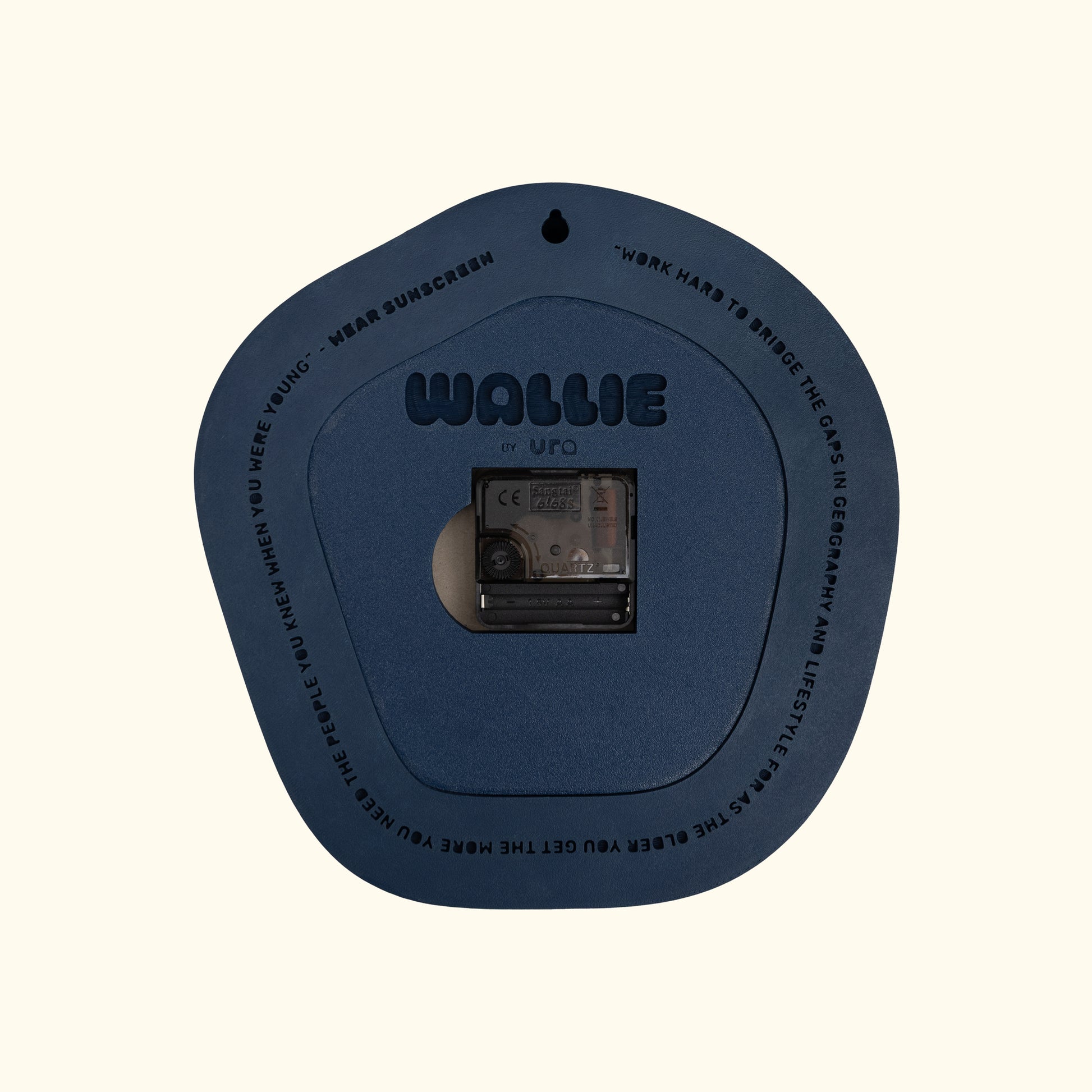 Back of Wallie clock on off white