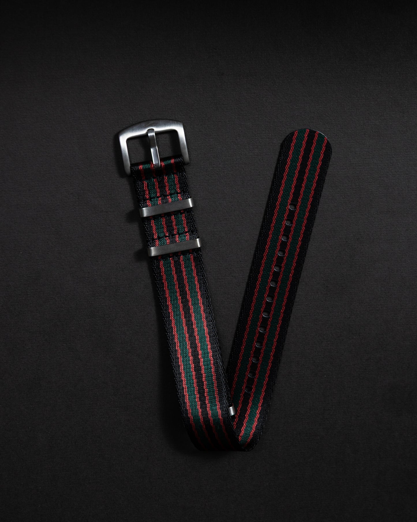 Black Snake Nylon Military Watch Strap - 22mm Vintage Style