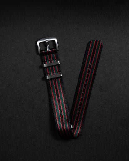 Black Snake Nylon Military Watch Strap - 22mm Vintage Style