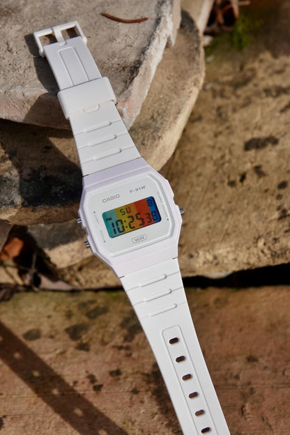 White Springtime F-91 - Modified Casio Watch