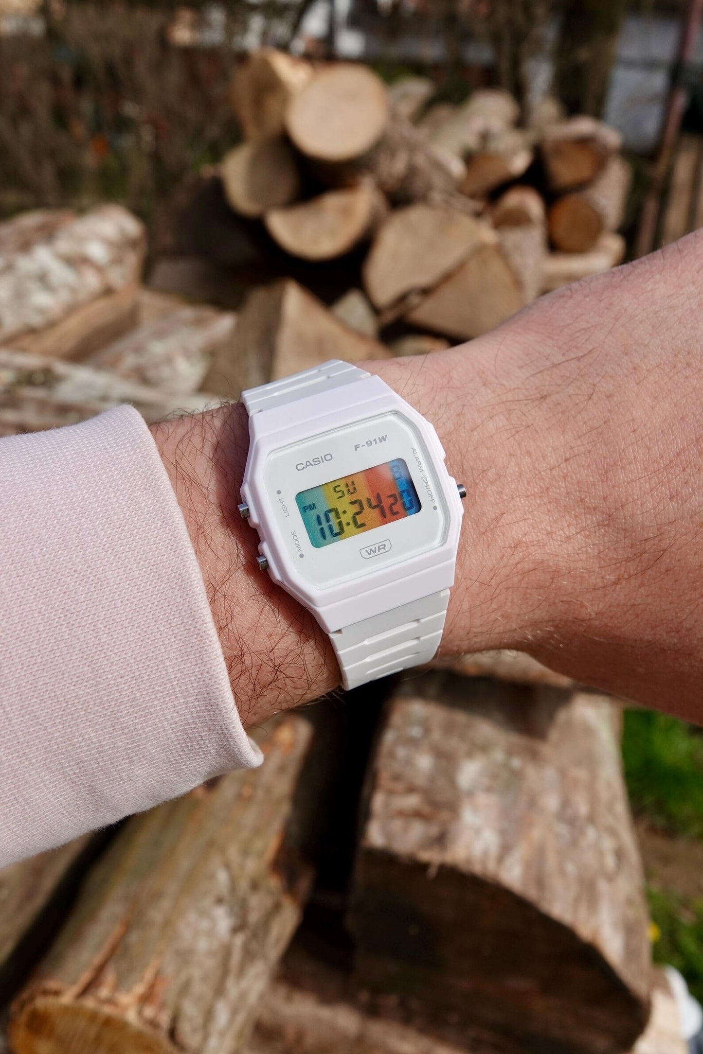 White Springtime F-91 - Modified Casio Watch