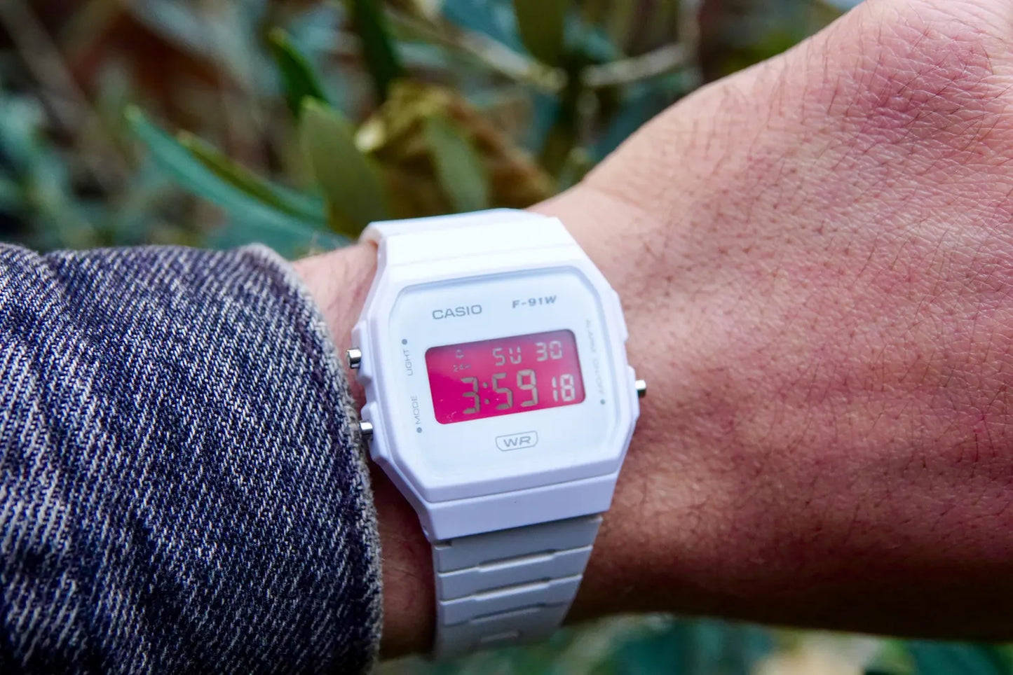 Pink White F-91 - Modified Casio Watch