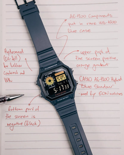 Shadow Blue Royale AE-1200 - Modified Casio Watch