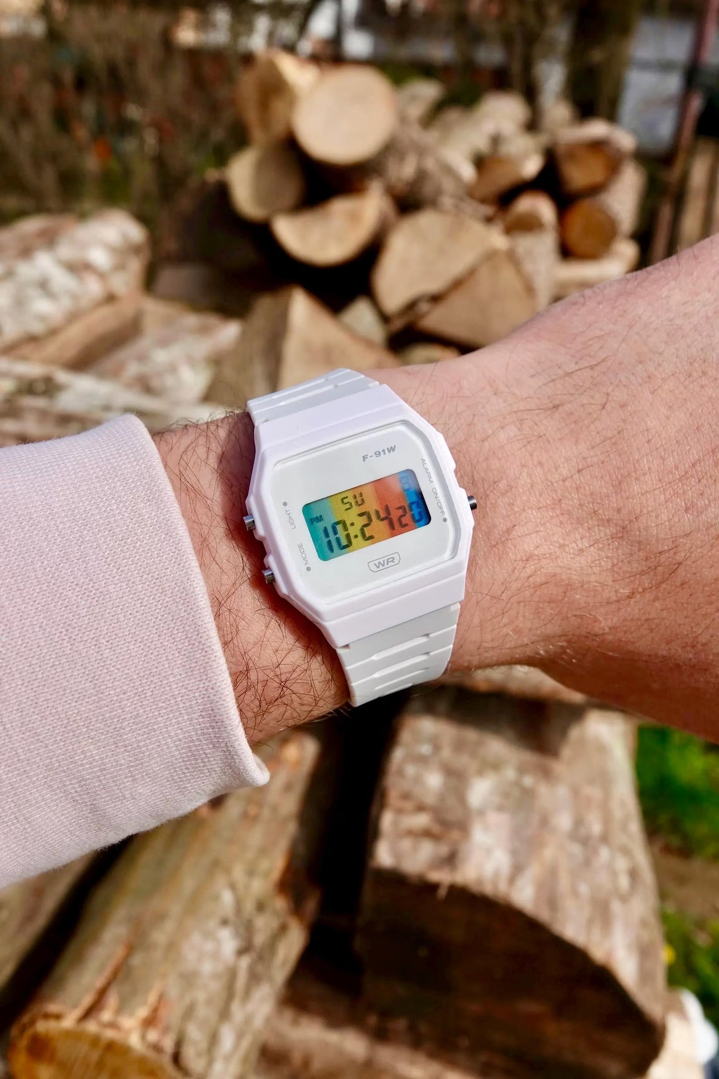 White Springtime F-91 - Modified Casio Watch