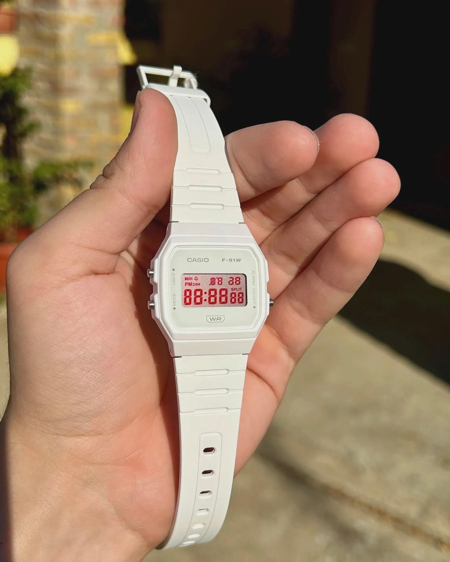 Minimal White F-91 - Modified Casio Watch