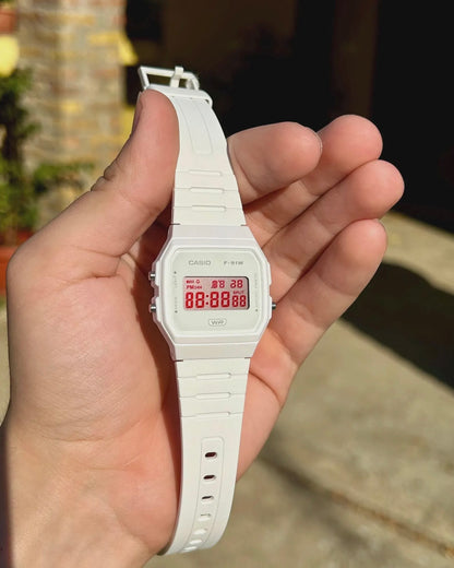 Minimal White F-91 - Modified Casio Watch