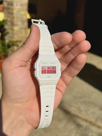 Minimal White F-91 - Modified Casio Watch