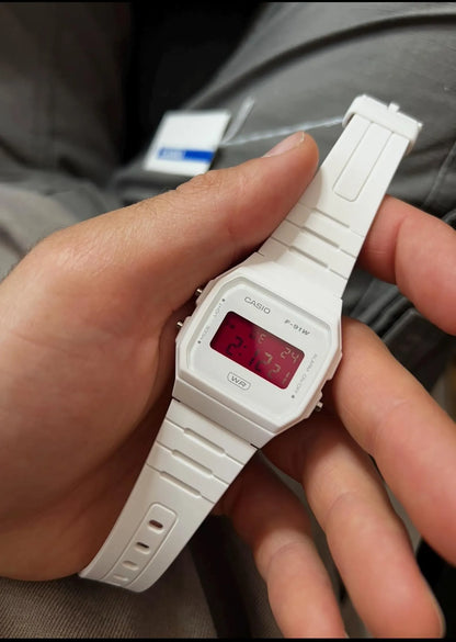 Pink White F-91 - Modified Casio Watch