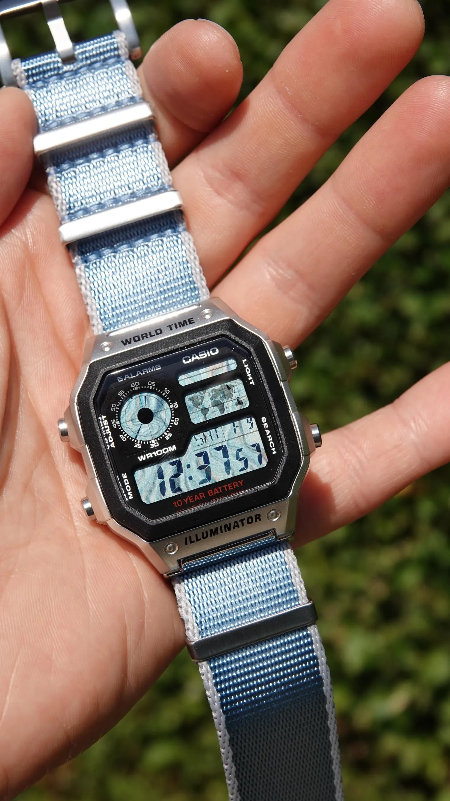 Blue Marble Royale AE-1200 - Modified Casio Watch