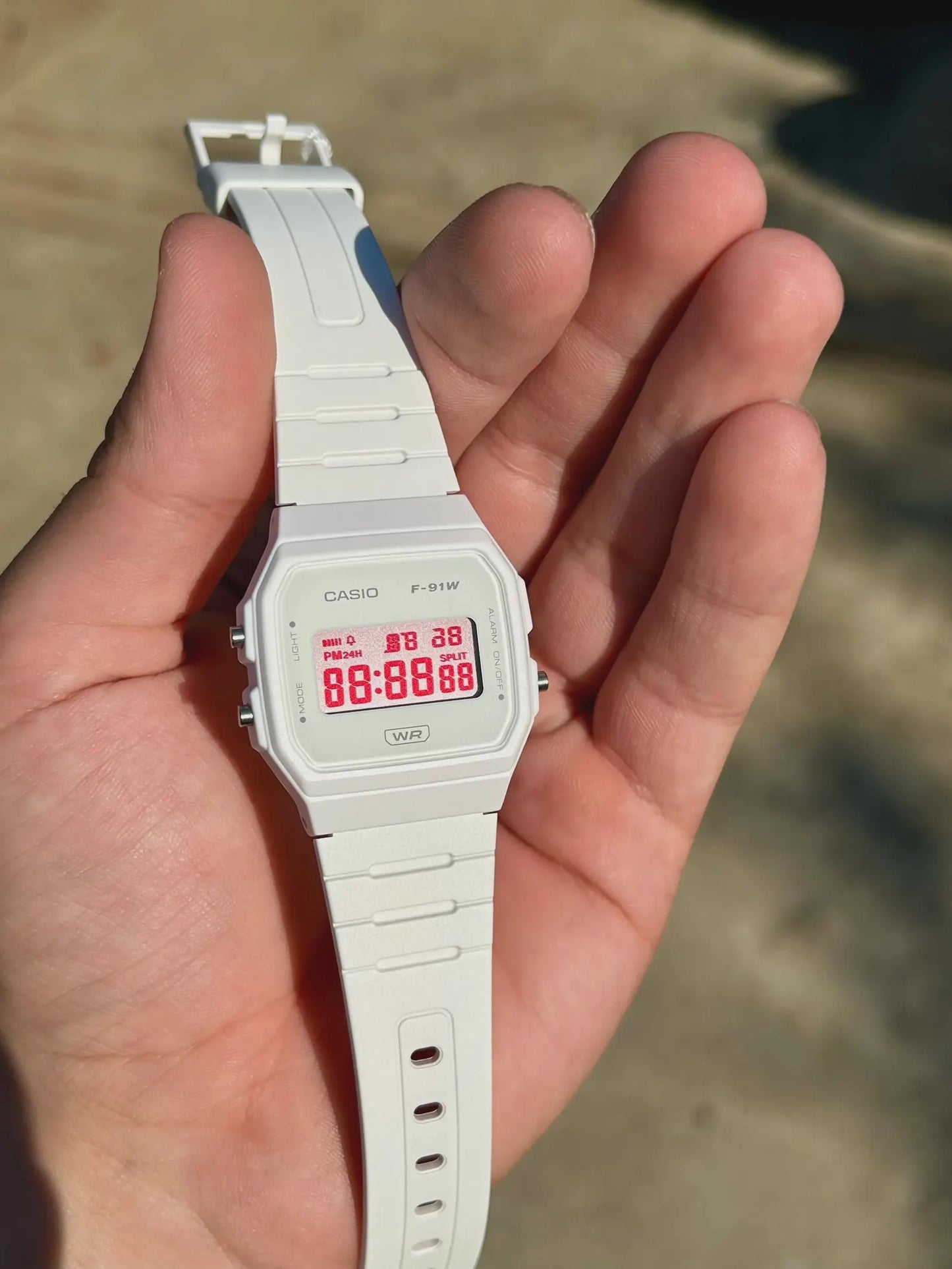 Minimal White F-91 - Modified Casio Watch