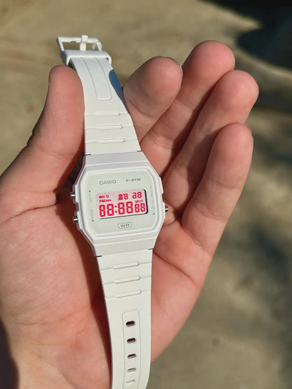 Minimal White F-91 - Modified Casio Watch