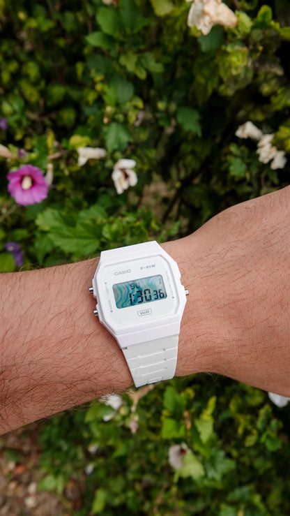 Blue Marble F-91 - Modified Casio Watch