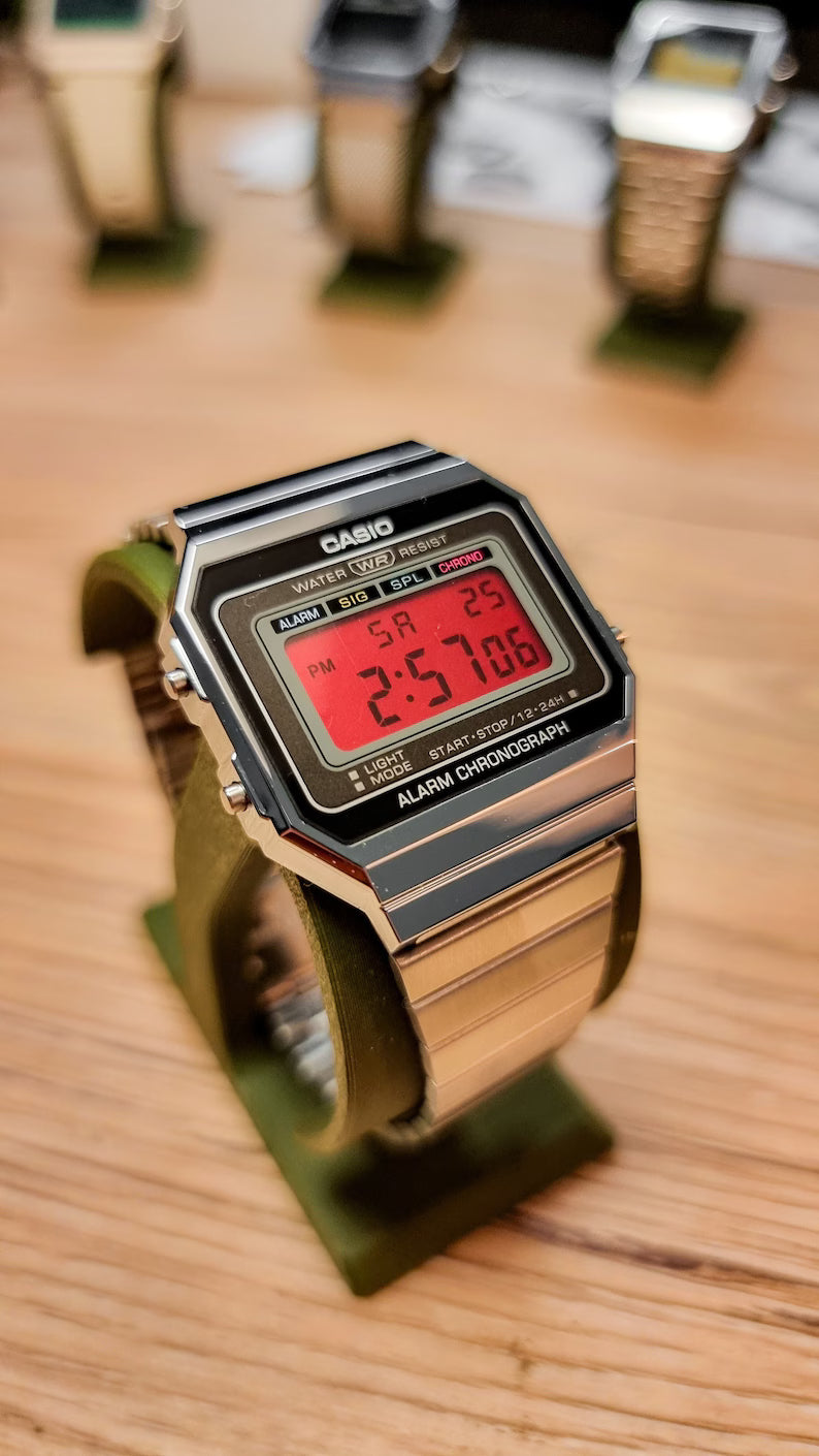 Casio Red Rectangular Full Red A700 - Modified Casio Watch – EON TIME