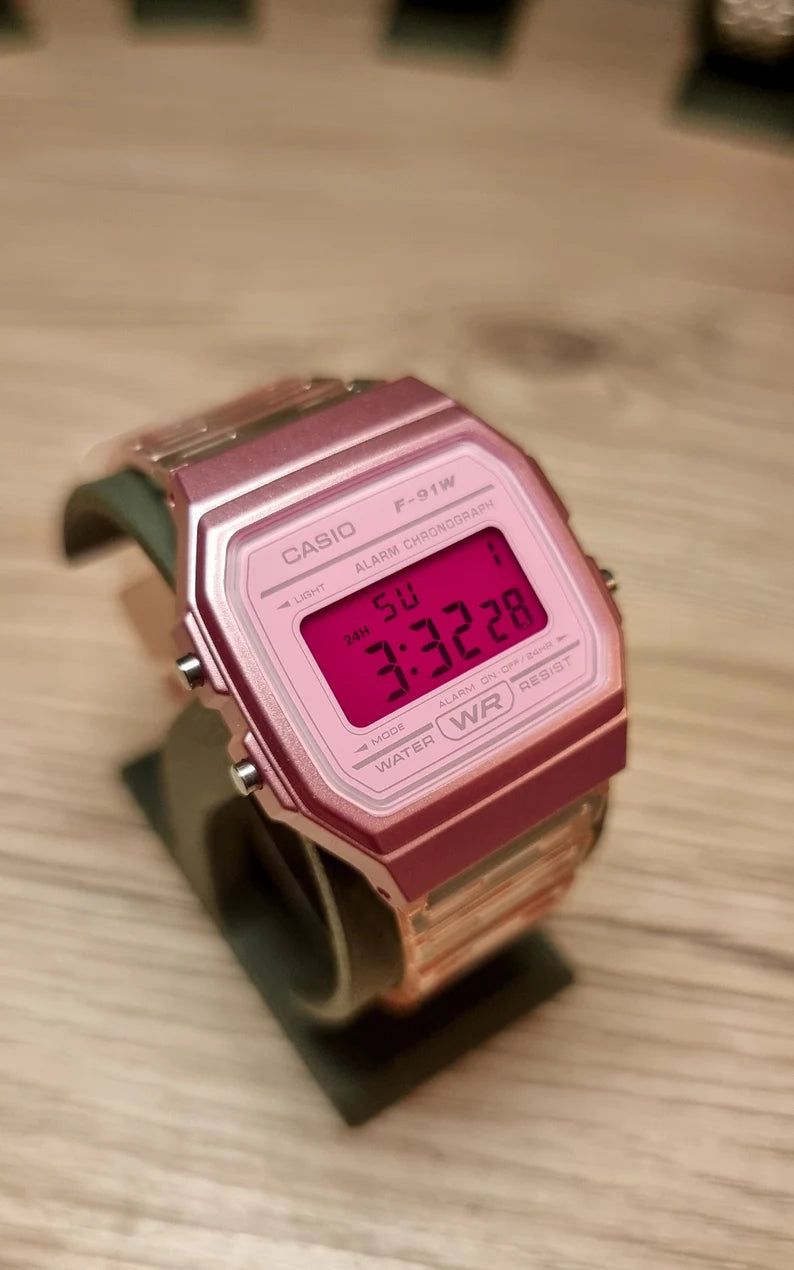 Miami Pink F-91 - Modified Casio Watch