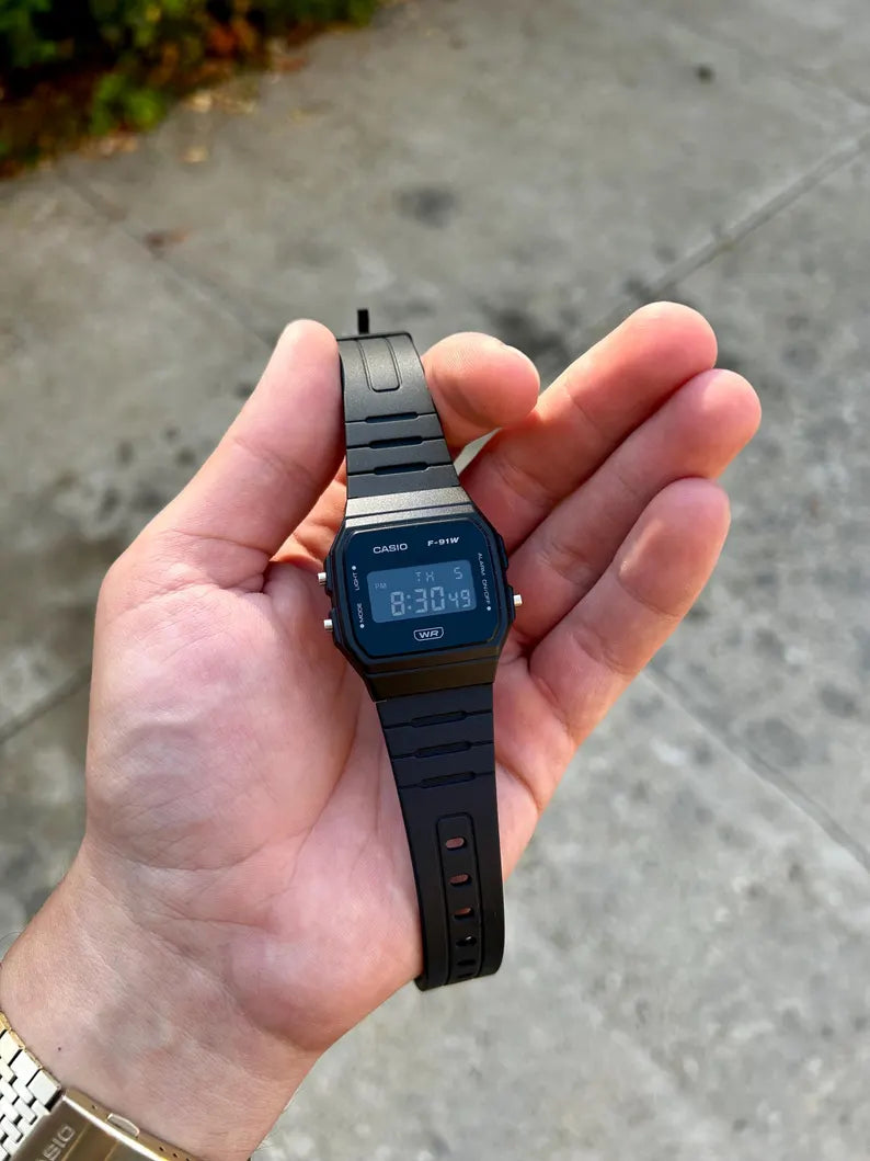 Minimalist Black F-91 - Modified Casio Watch