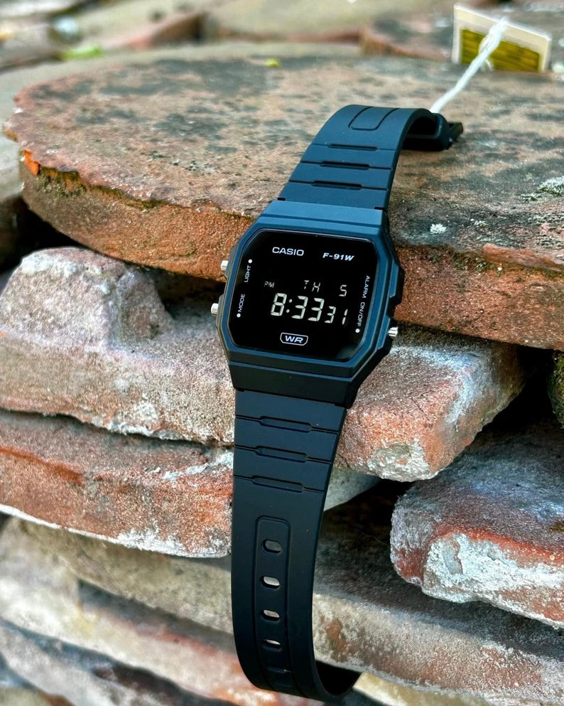 Minimalist Black F-91 - Modified Casio Watch