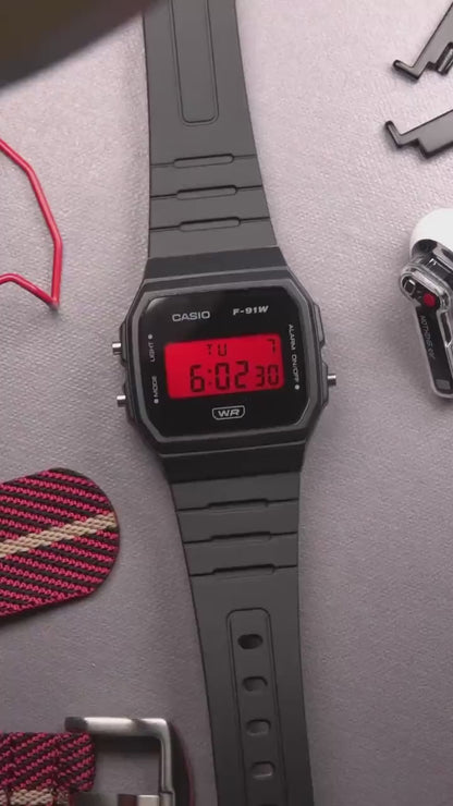 Shutter RED F-91 - Modified Casio Watch