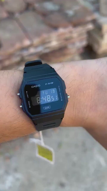 Minimalist Black F-91 - Modified Casio Watch