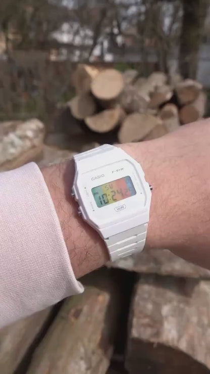 White Springtime F-91 - Modified Casio Watch